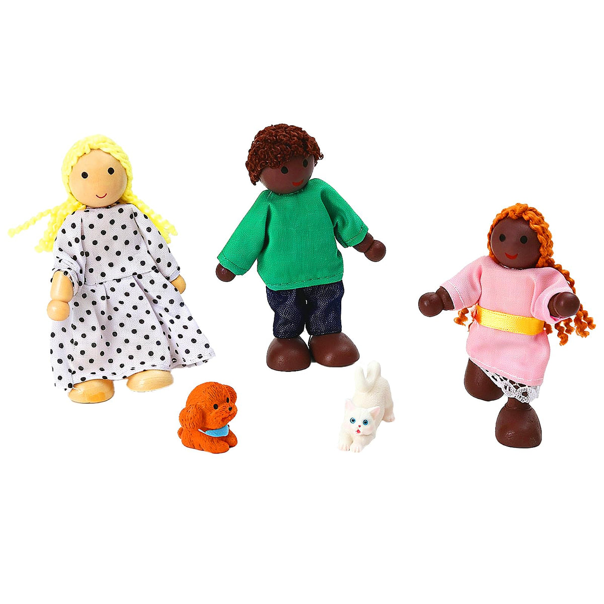 7 Pieces Wooden Dollhouse Family Set Q984