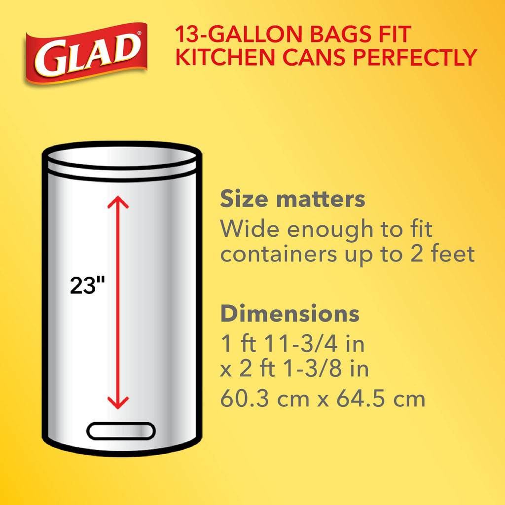 Tall Kitchen Trash Bags 13 Gallon Unscented Handle-Tie 50 Count V632949