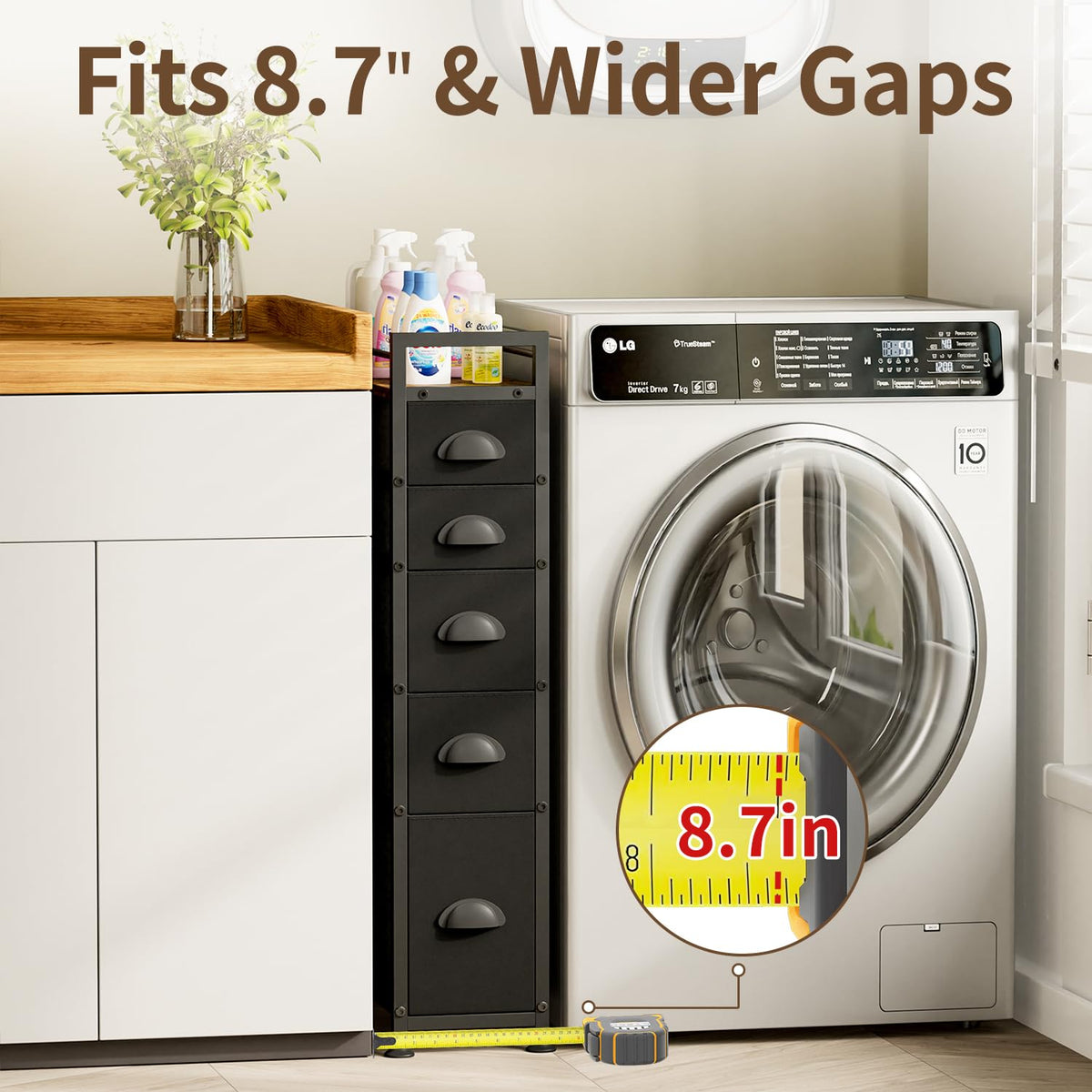 Black Narrow Storage Cabinet P61408