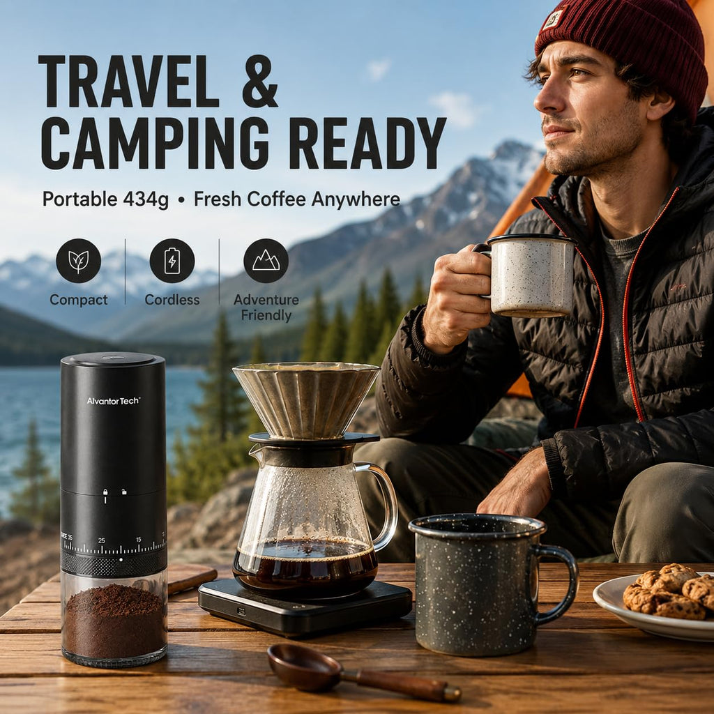 Portable Electric Burr Coffee Grinder with Ceramic Conical Burr O20807