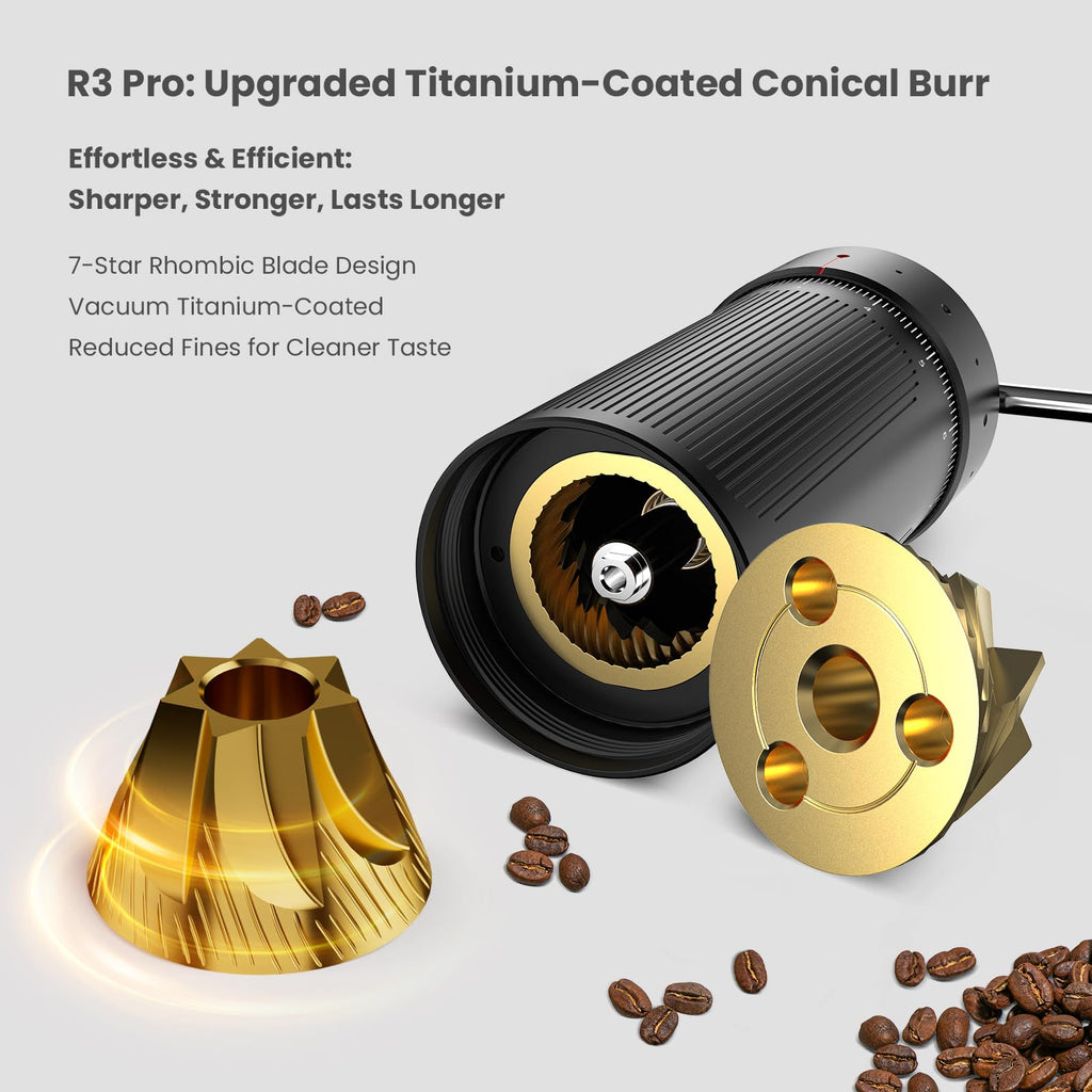 Manual Coffee Grinder with Titanium Coated Conical Burr L3305