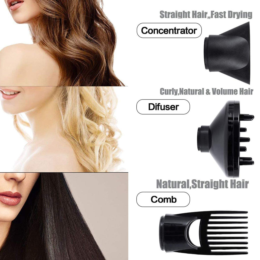 1875W Ionic Hair Dryer with Diffuser and Concentrator U798