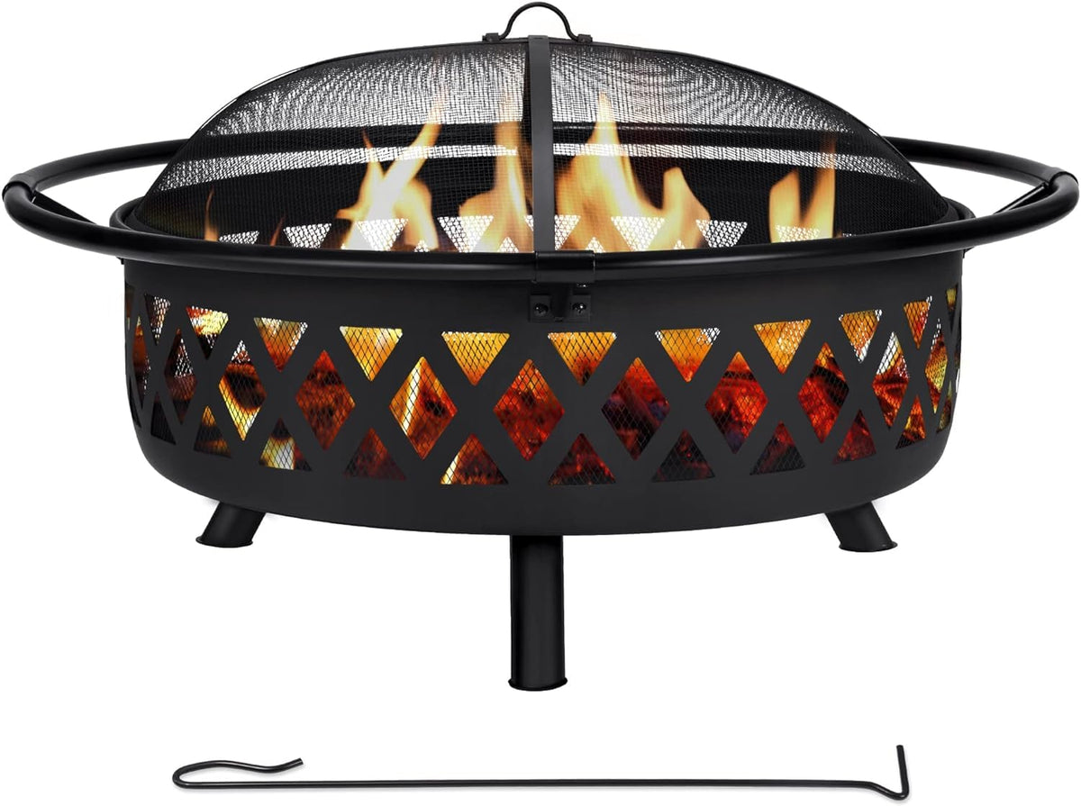 30" Wood Burning Fire Pit with Spark Screen T5450