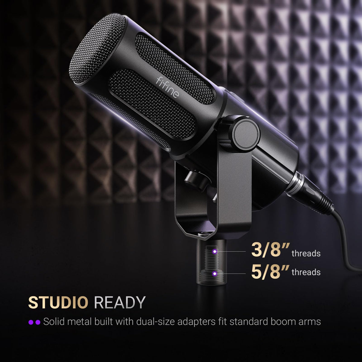 Dynamic Microphone with Boom Arm Kit, XLR/USB Podcast Mic and Stand Bundle with Mute Button Q30277