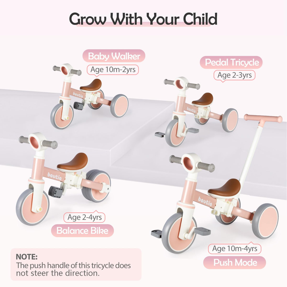 5 in 1 Toddler Bike with Push Handle L539227
