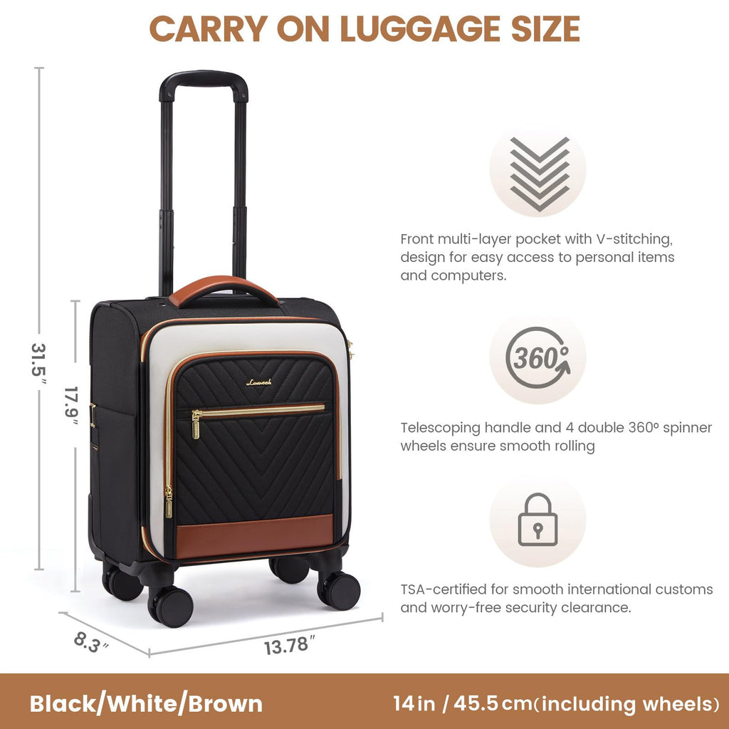 14 Inch Lightweight Spinner Carry On Suitcase with TSA Lock R861
