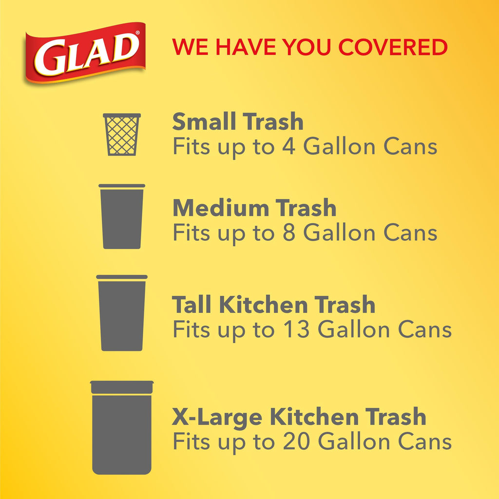 Tall Kitchen Trash Bags 13 Gallon Unscented Handle-Tie 50 Count V632949
