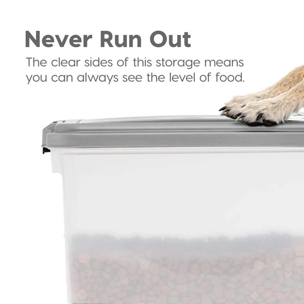 Dog Food Storage Container, Up to 30+11 lbs, Gray B743562