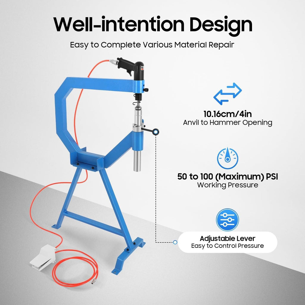 4 Inch Pneumatic Planishing Hammer with Cast Iron Stand and Foot Pedal N95988