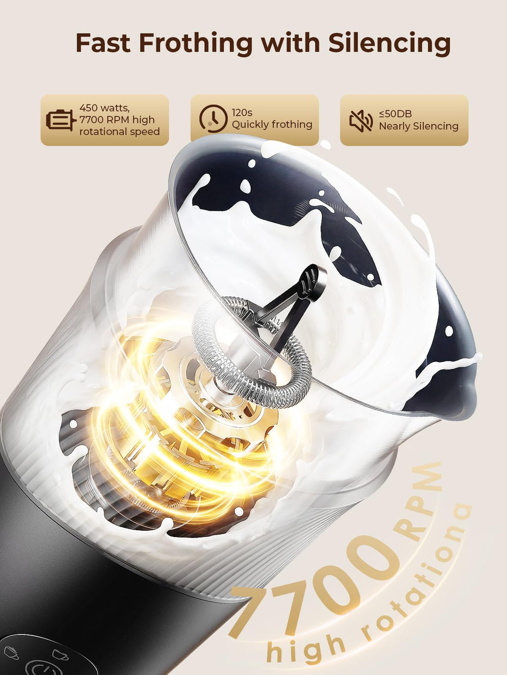 350ml Electric Milk Frother 4-in-1 Hot & Cold D589