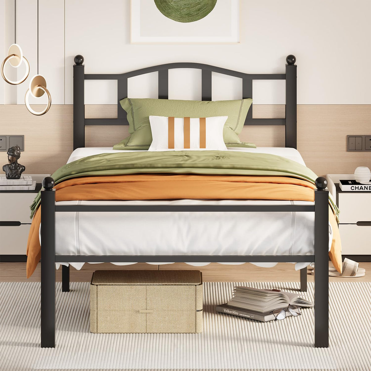 Twin Bed Frames with Headboard H8022