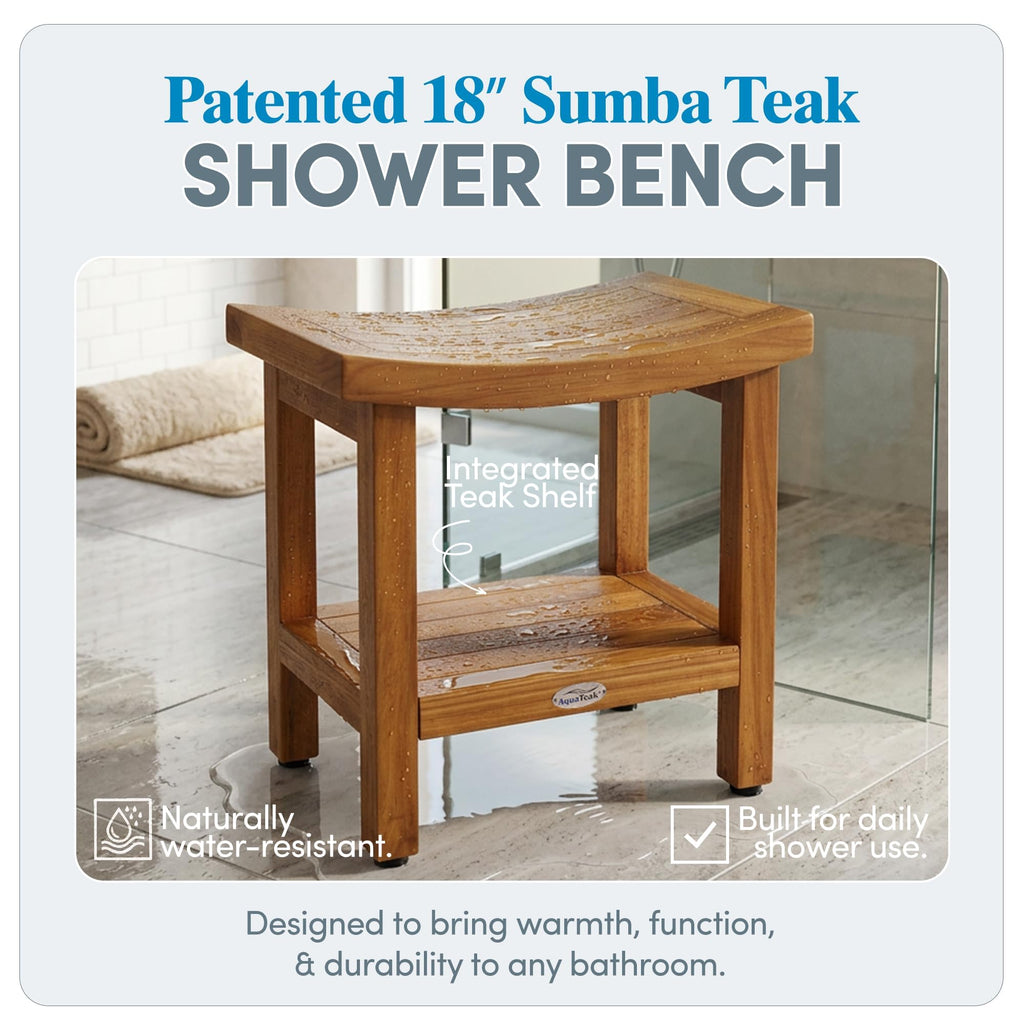 18" Teak Shower Bench K4251