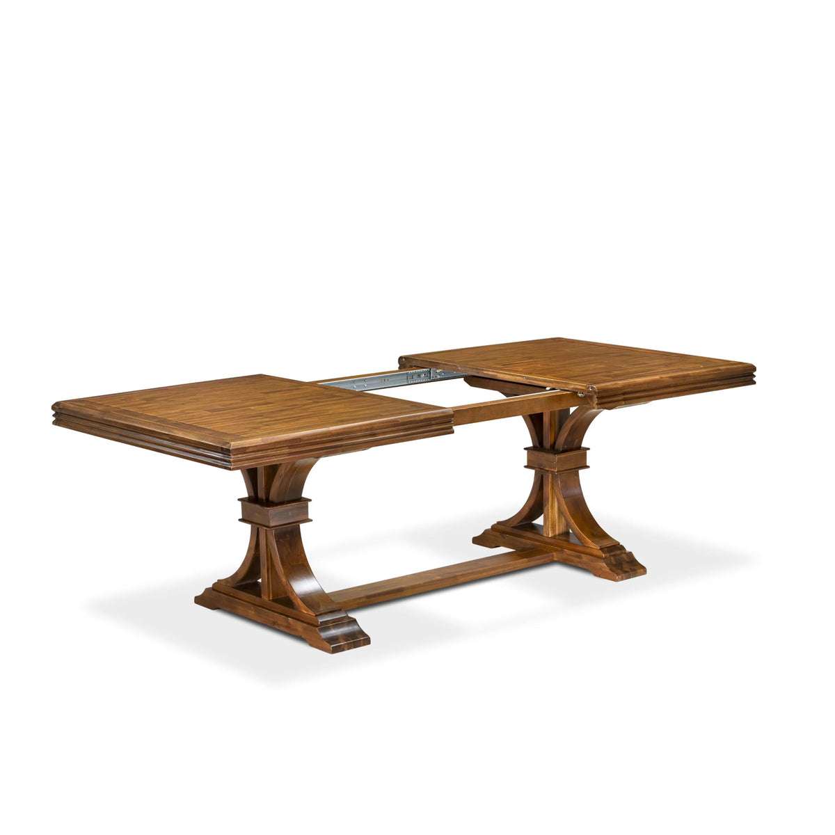 9-piece Dining Table Set with 8 Light Tan Linen Fabric Chairs L371