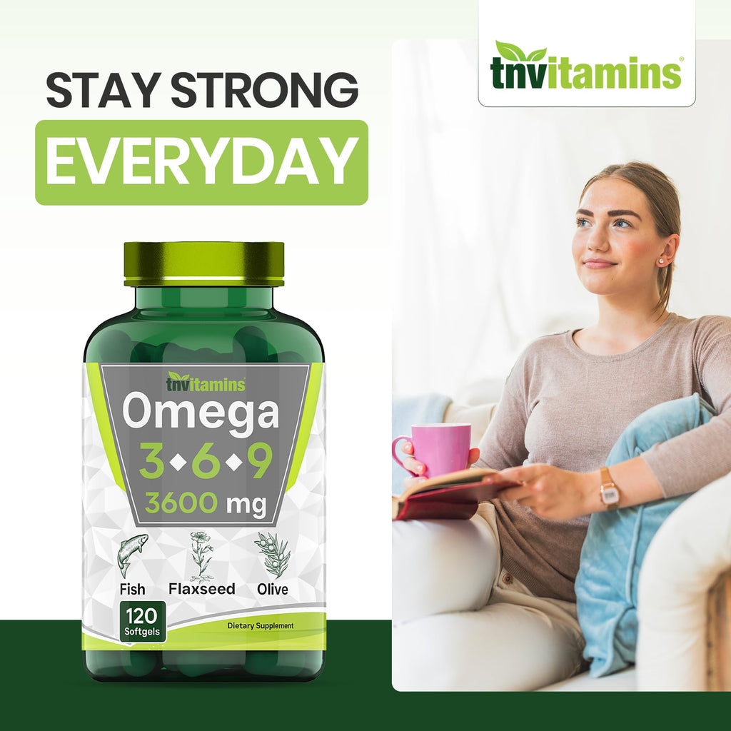 3600mg Omega 3 6 9 Softgels Fish Oil Flaxseed Olive Oil H666