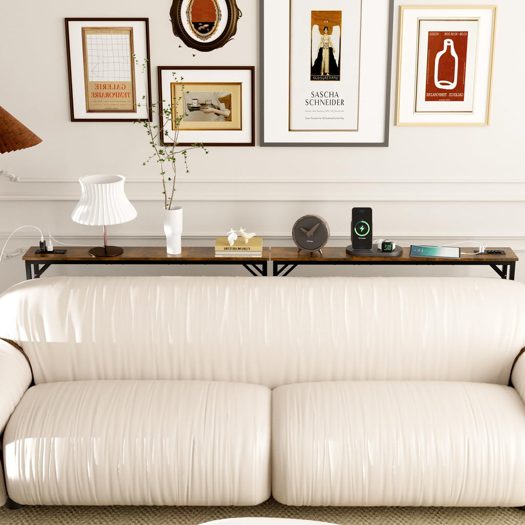 5.9" Narrow Console Table with Outlet Metal Frame N7368