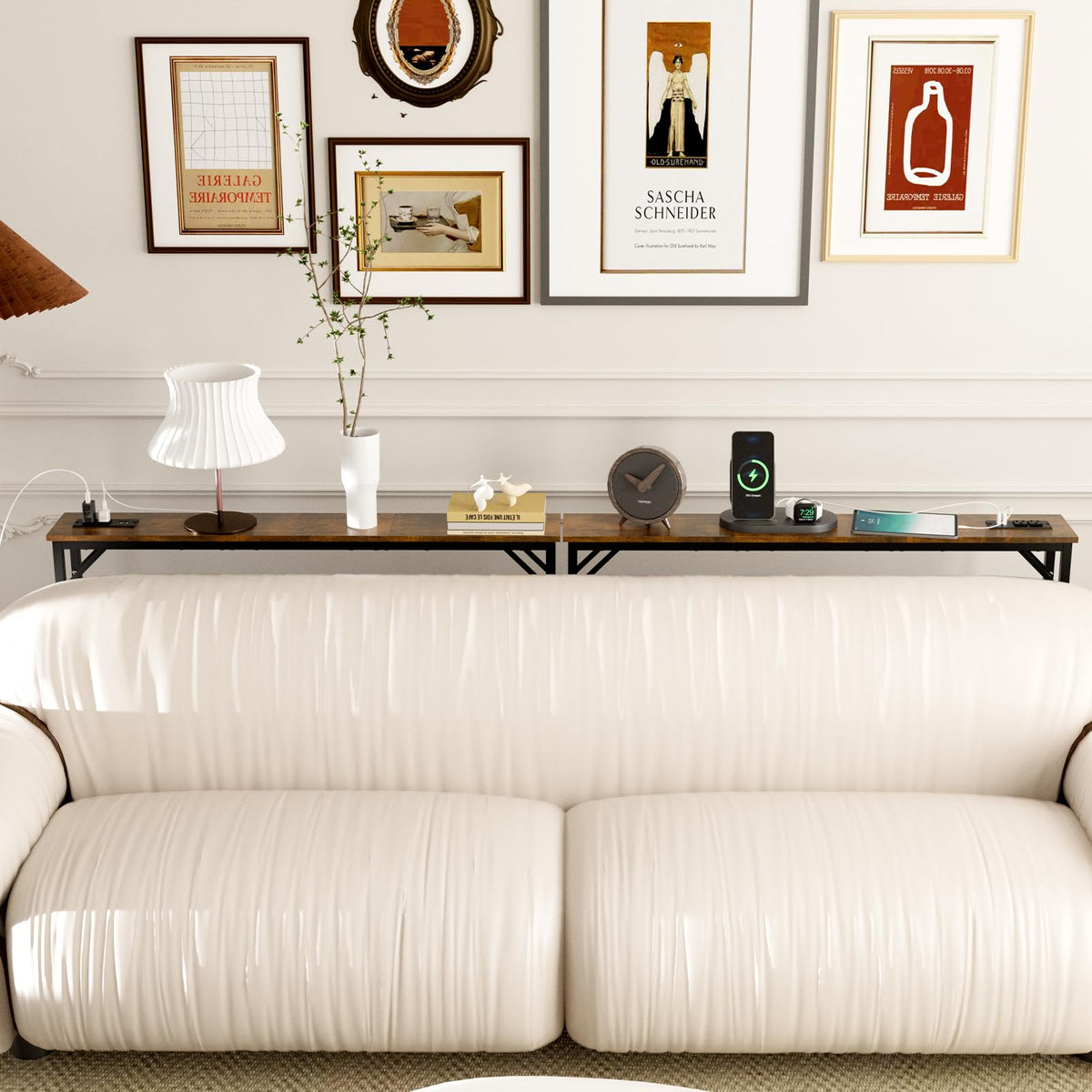 5.9" Narrow Console Table with Outlet Metal Frame N7368