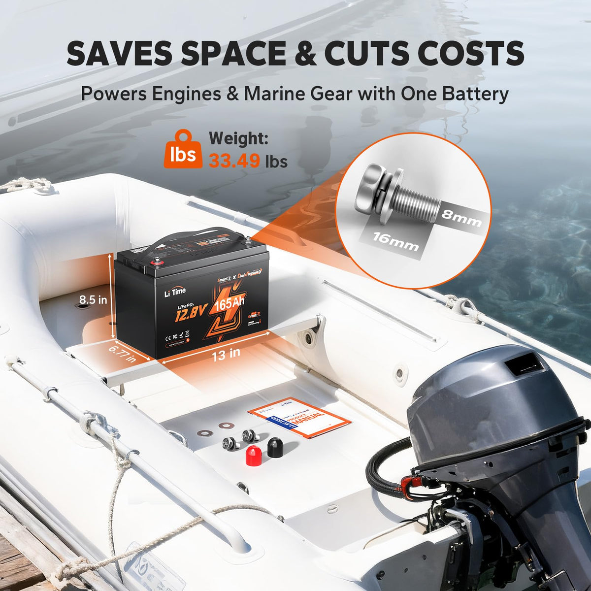 12V 165Ah Dual Purpose LiFePO4 Battery V5081