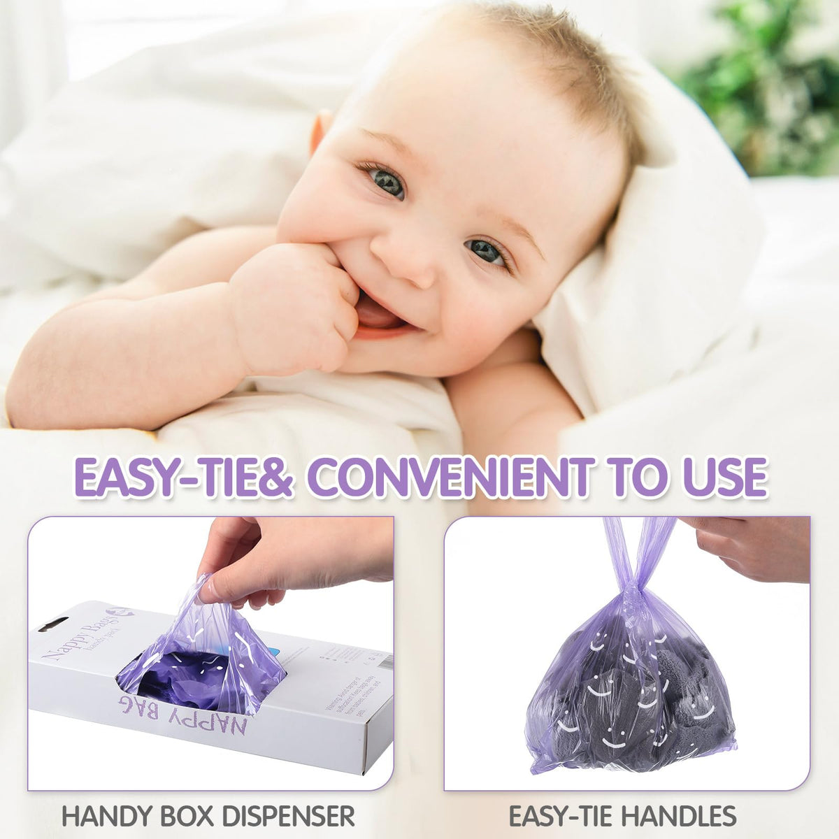 1600 Count Scented Disposable Diaper Bags with Tie Handle Y9857