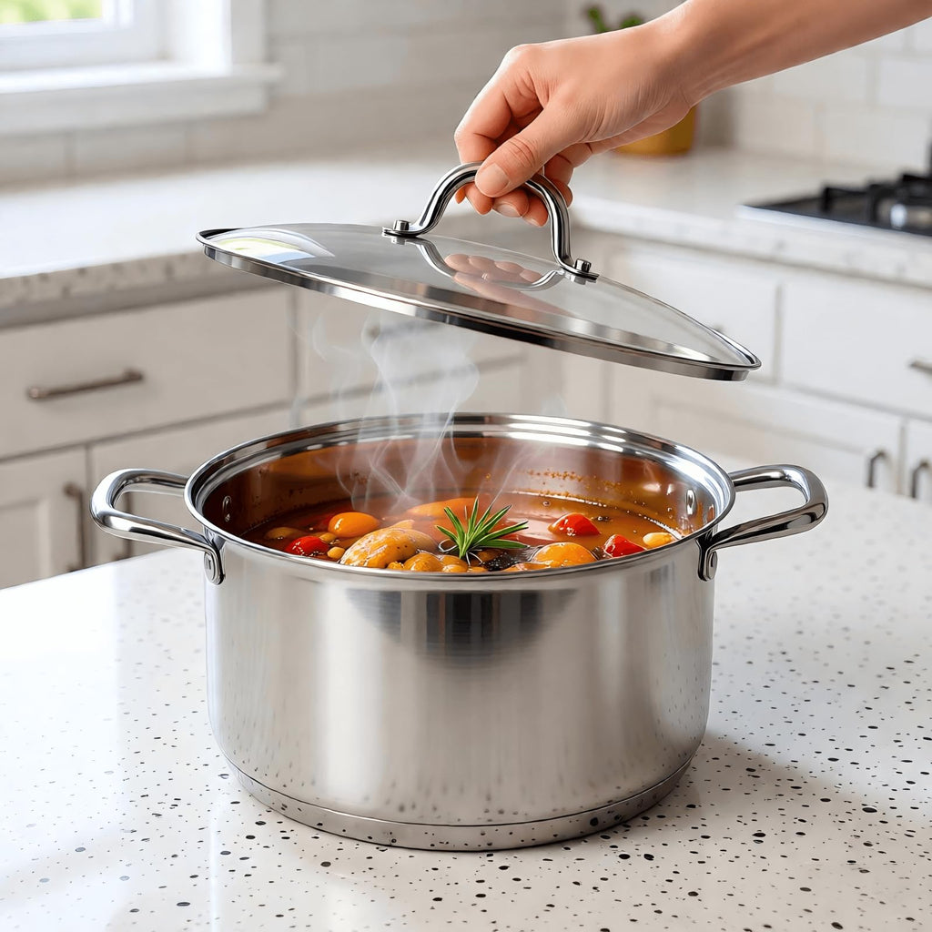 10 Quart Stainless Steel Stock Pot with Lid H240