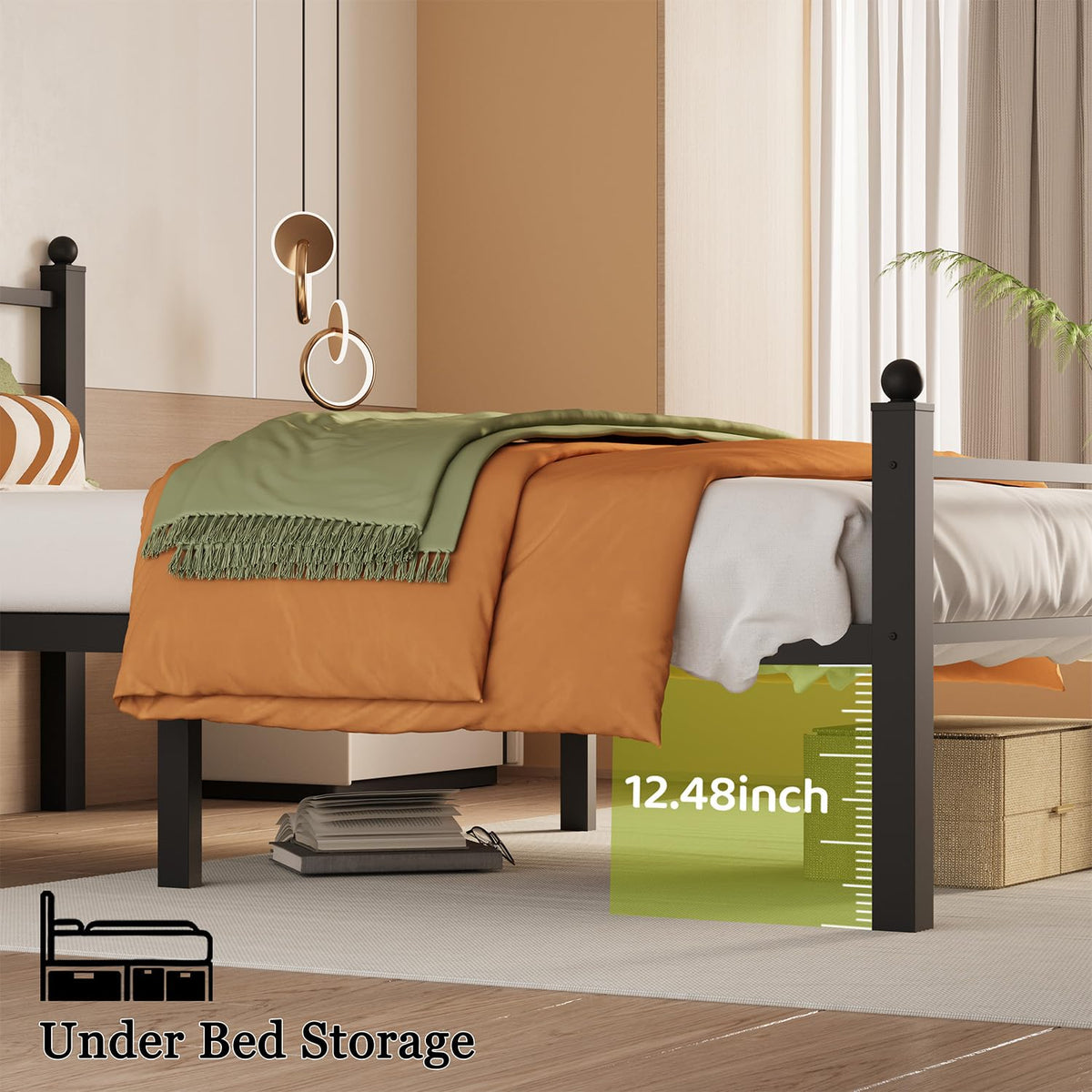 Twin Bed Frames with Headboard H8022