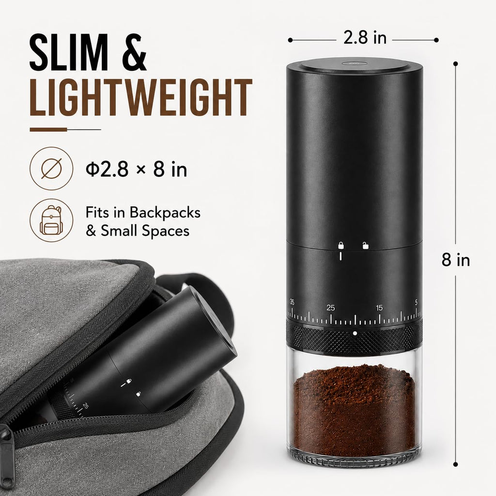Portable Electric Burr Coffee Grinder with Ceramic Conical Burr O20807