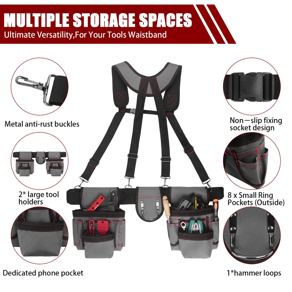 Heavy Duty 22 Pockets Adjustable Tool Belt F913