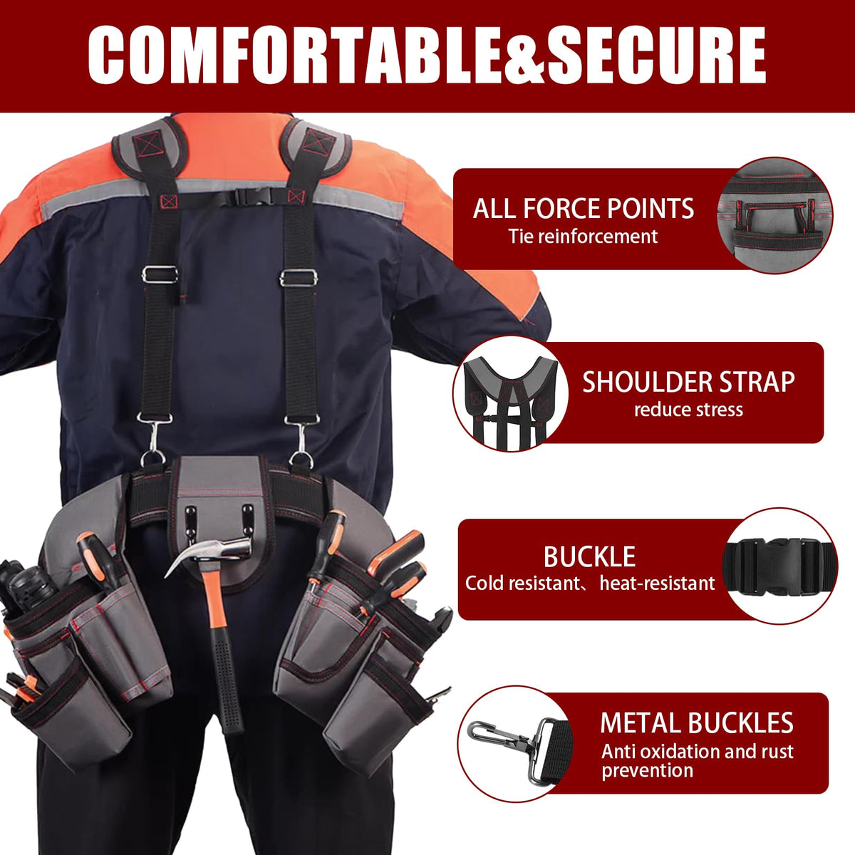 Heavy Duty 22 Pockets Adjustable Tool Belt F913