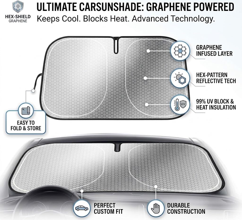 Car Windshield Sun Shade Graphene UV Protection F676369