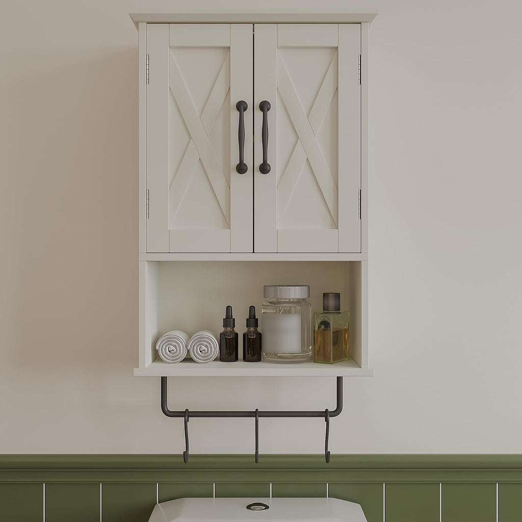 Small Medicine Cabinet with Towel Bar and 3 Hooks R445969
