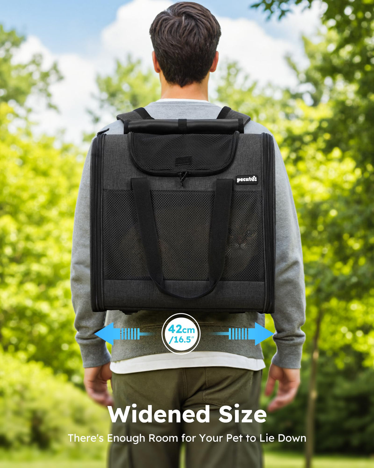 Dark Grey Cat Backpack with Breathable Mesh X21900