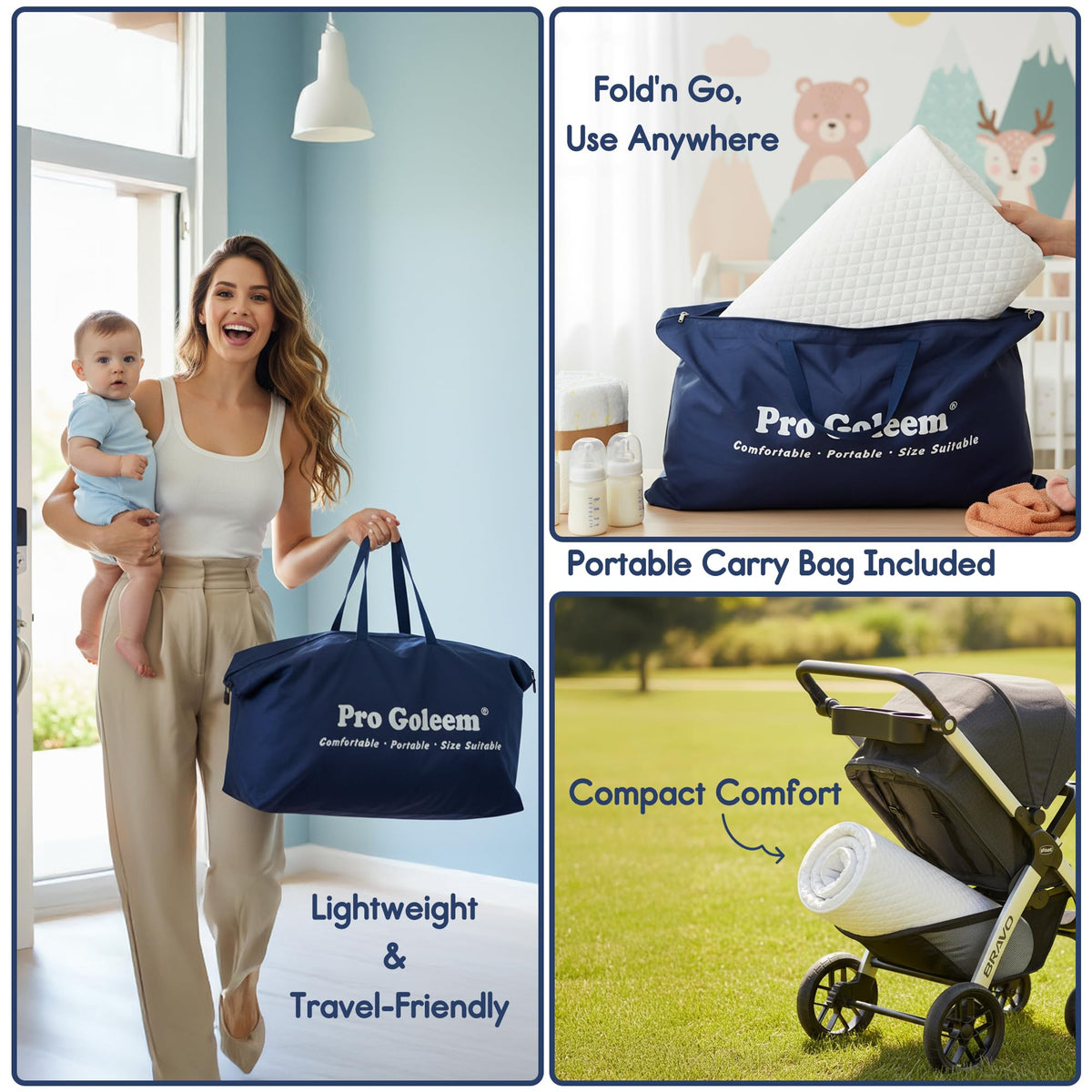 Waterproof Pack and Play Mattress 38"x26" White O5982