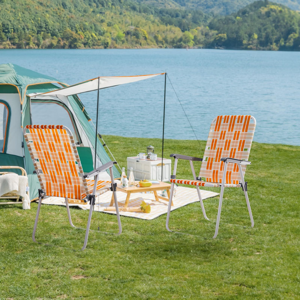 Folding Camping Chairs Set of 2 Steel M408067