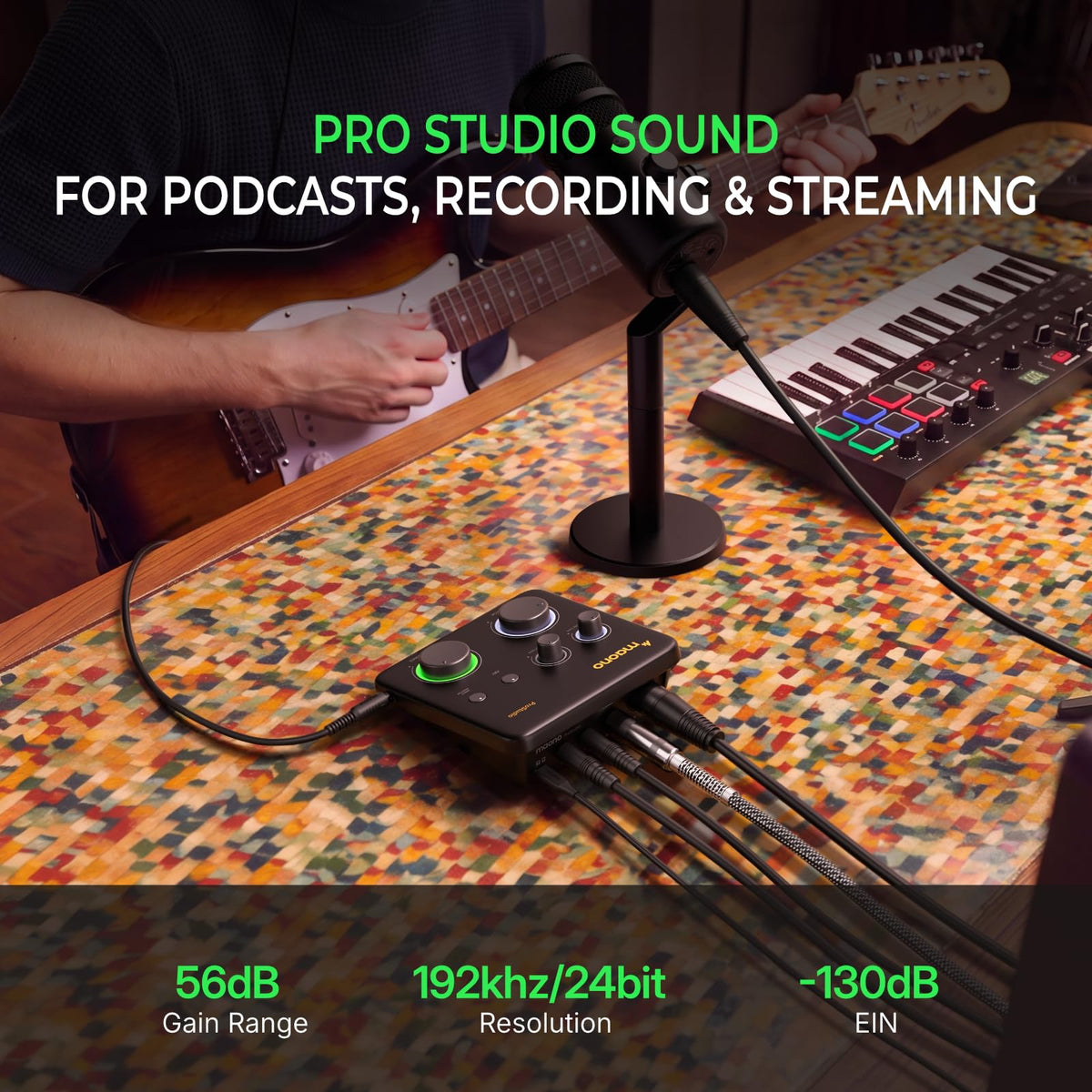USB Audio Interface for Guitar & Vocals H356006