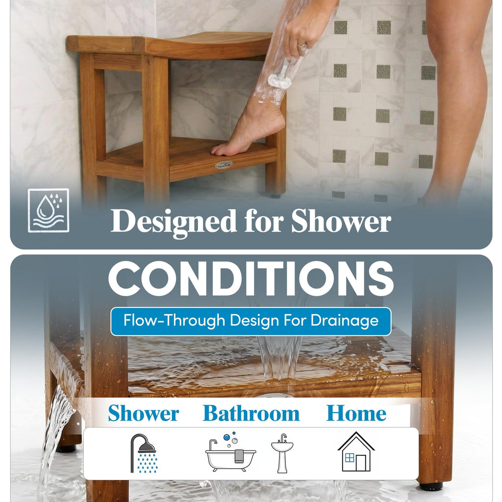 18" Teak Shower Bench K4251