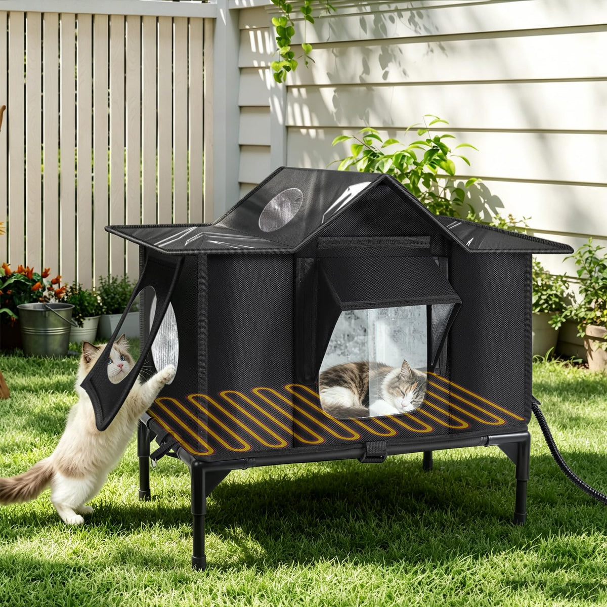 Insulated Outdoor Heated Cat Shelter M92538
