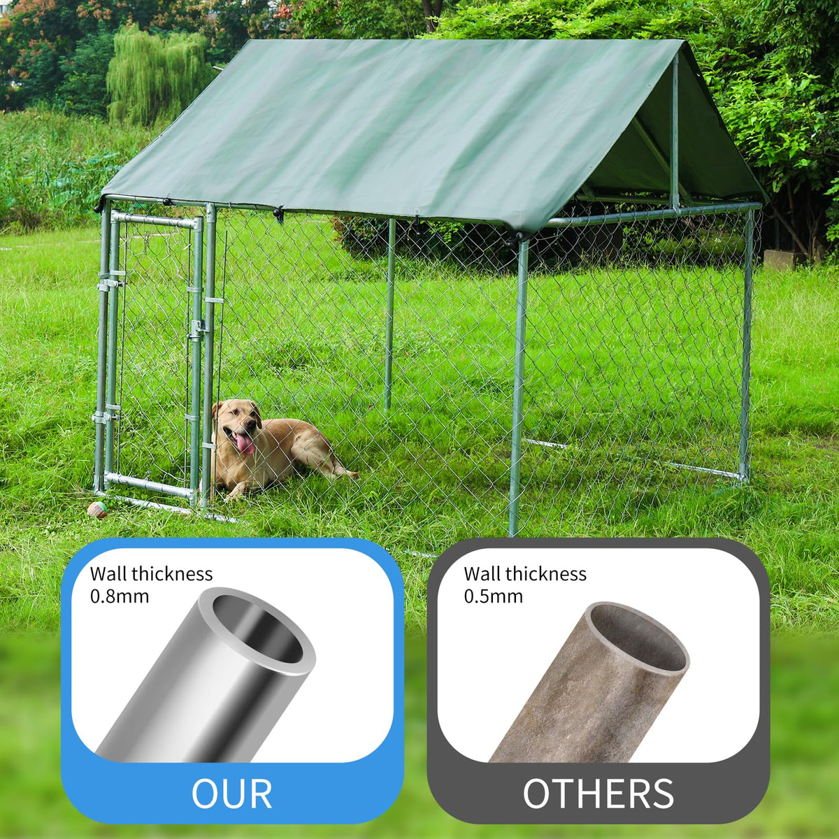 80"x80"x70" Outdoor Dog Kennel H402557