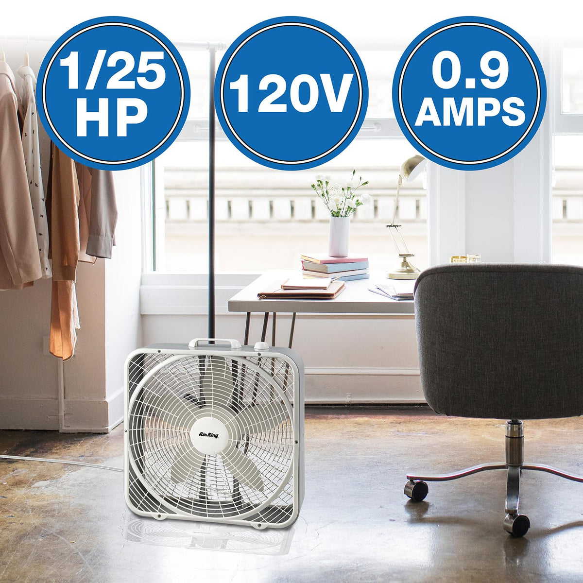 20-Inch 3-Speed Box Fan, White X683