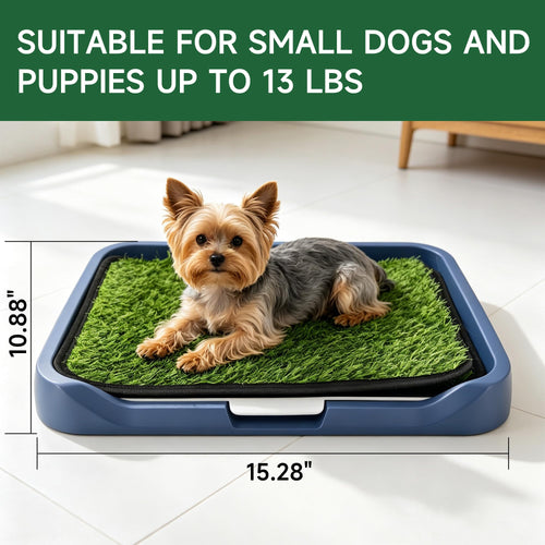 2 Pack 18"x14" Artificial Dog Grass Potty Pad with Tray B4891