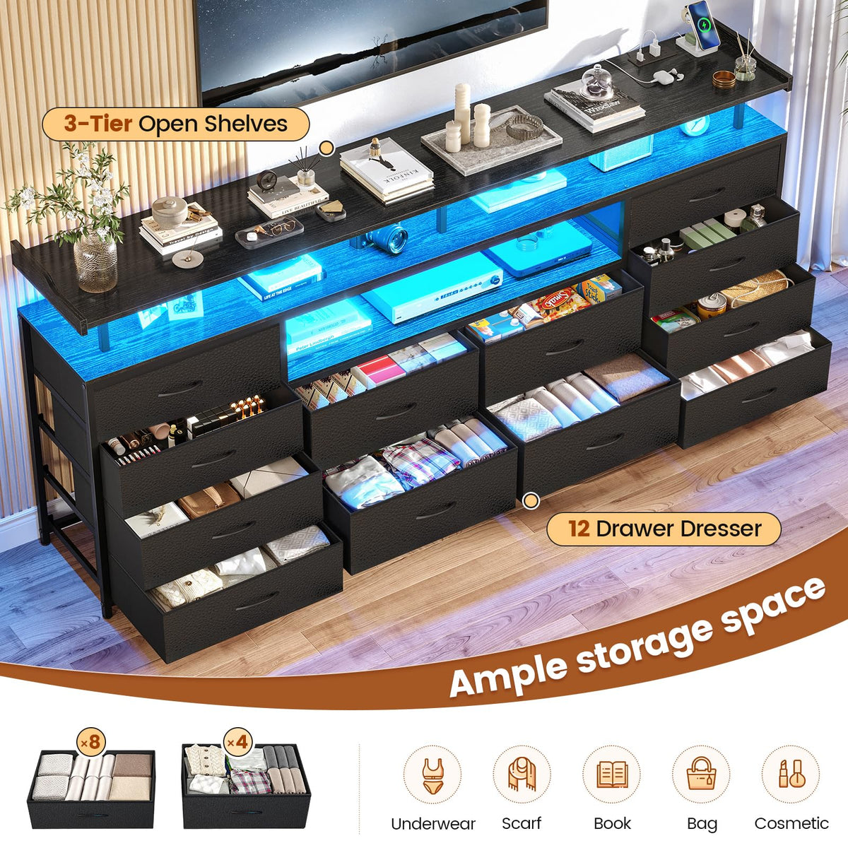 12 Drawers TV Stand Dresser O4088