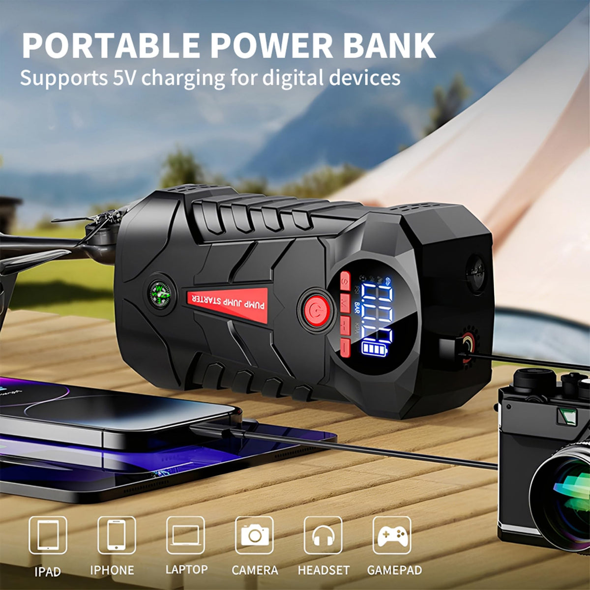 4-in-1 Car Battery Jump Starter with 150PSI Tire Inflator S164285