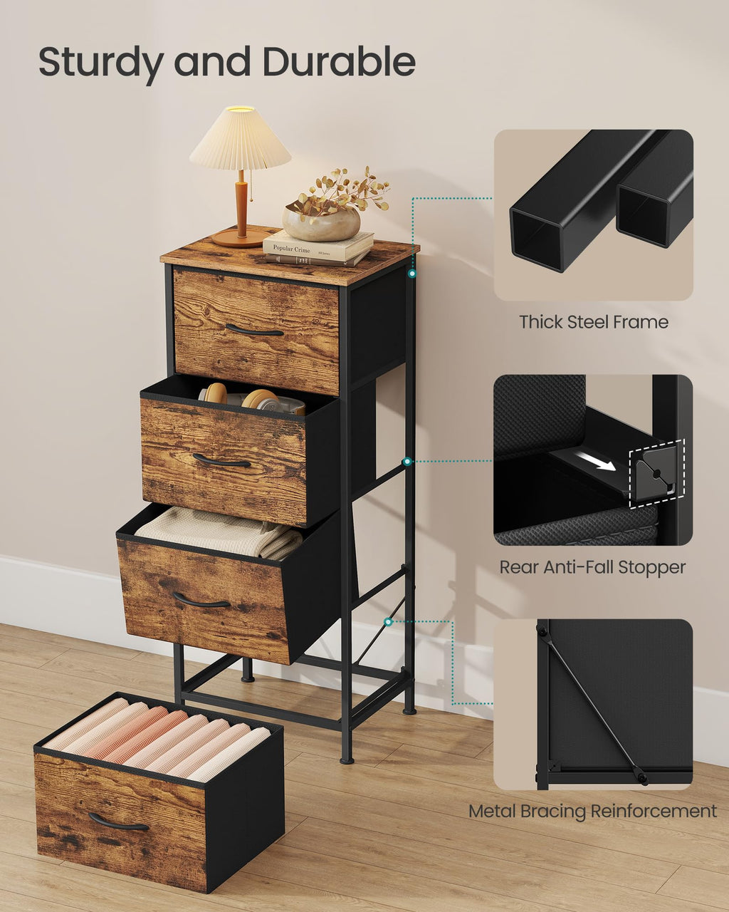 Dresser with 4 Fabric Drawers Z5786