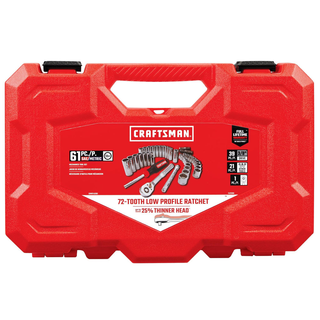 Mechanics Tool Set, 3/8 Inch Drive, 61 Piece Y488