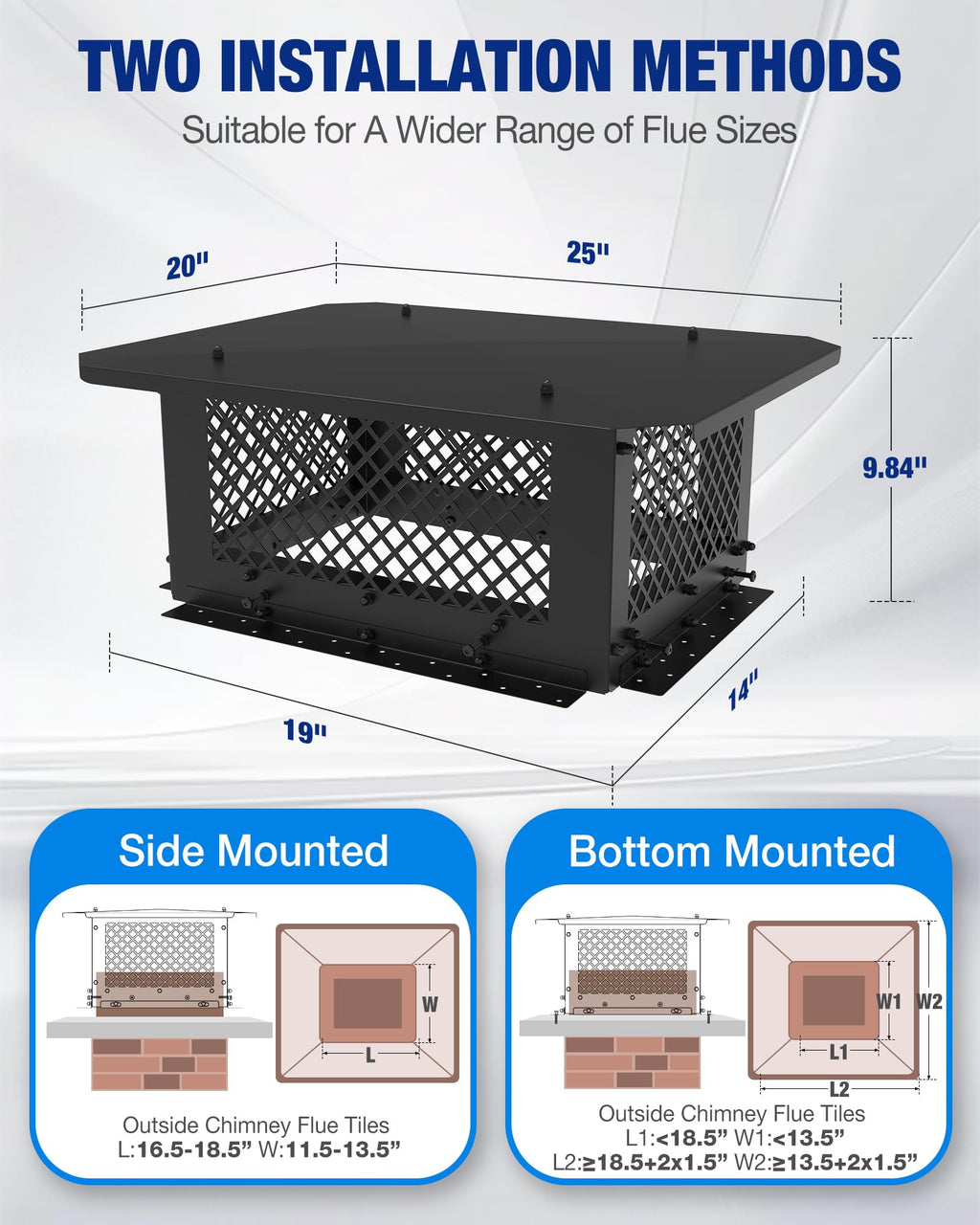Rectangular Chimney Cap 14"x19" Z7913