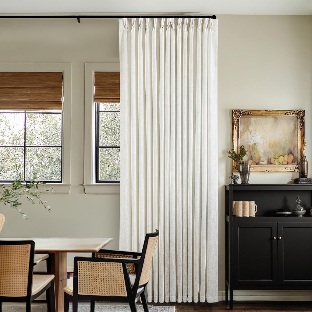 Natural Extra Wide Pinch Pleat 102 Inch Curtains T583
