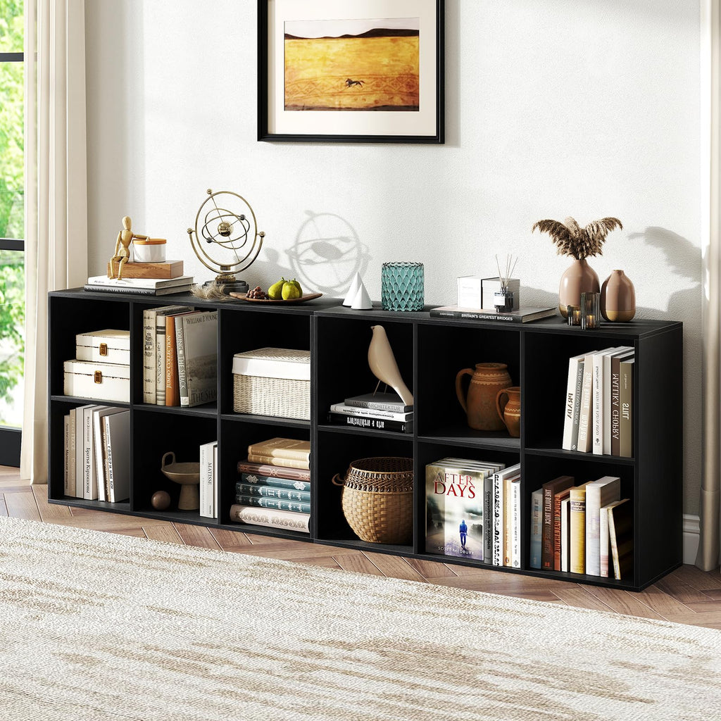 Black 6-Cube 3-Tier Bookcase X94125