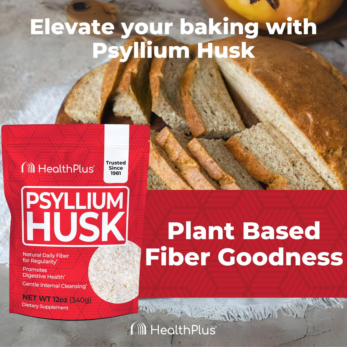 Psyllium Husk Fiber Supplement, 12 oz Y3473