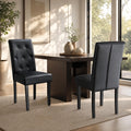 Upholstered Dining Chairs Set of 2 PU Leather Button Tufted M672