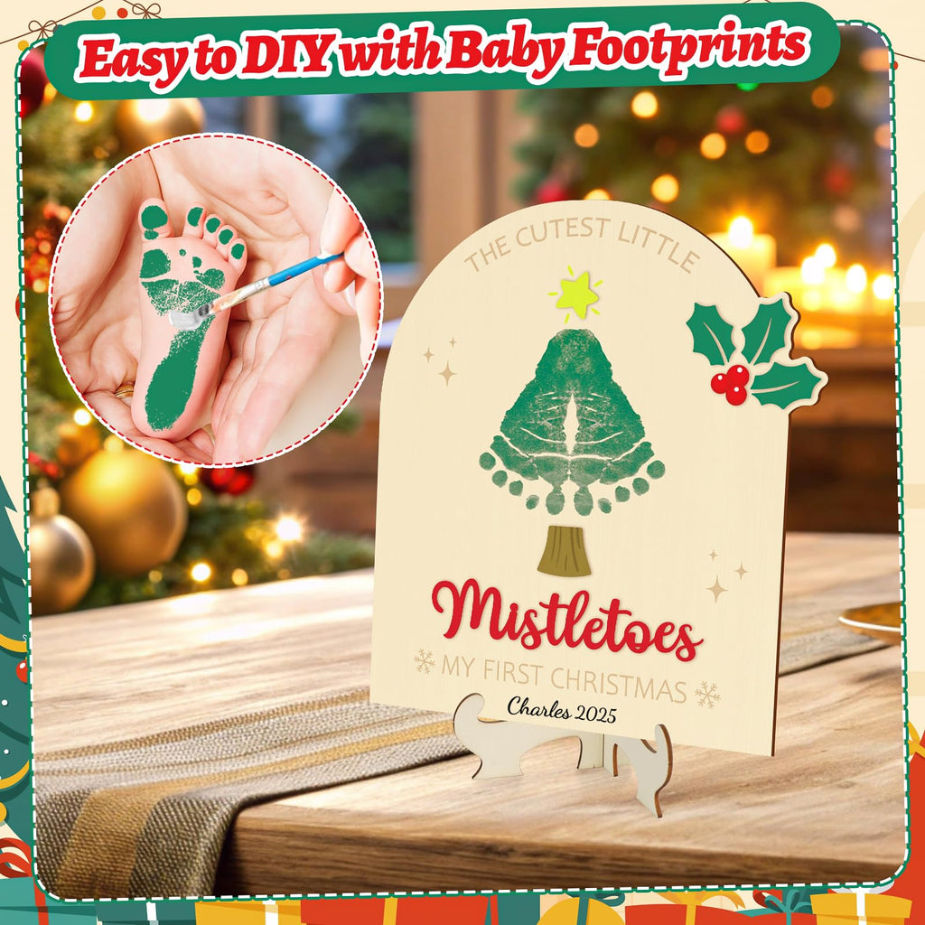 Baby's First Christmas DIY Footprint Art Card L7734