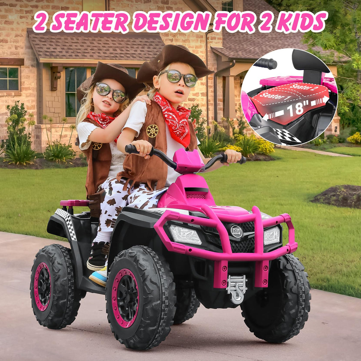 24V 2 Seater 4WD Off-Road Ride on ATV P34469