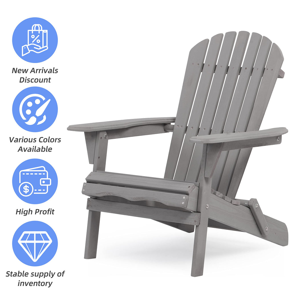 Wood Folding Adirondack Chair Set of 2 Solid Cedar R91136